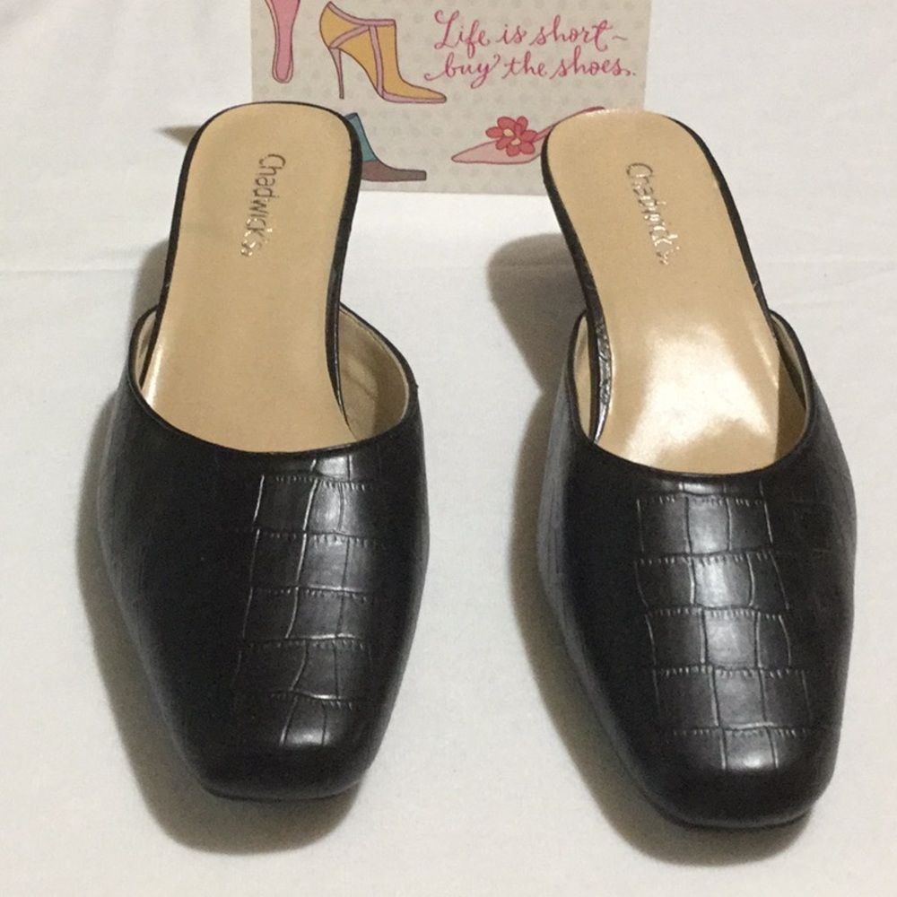 Chadwick’s Black Heel Mule Slip On - Picture 2 of 5